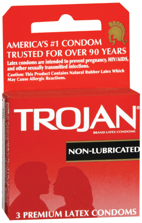 Church and Dwight Condom Trojan® Non Lubricated One Size Fits Most 3 per Box