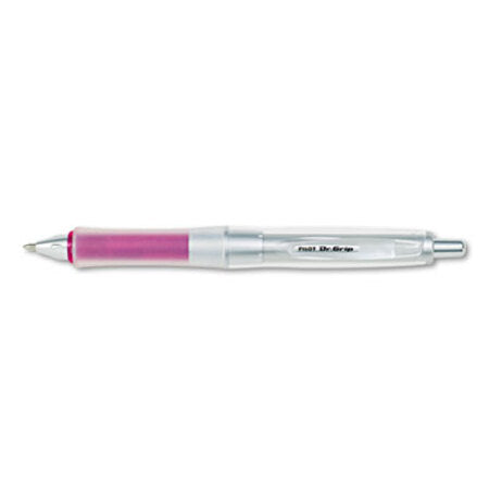 Pilot® Dr. Grip Center of Gravity Retractable Ballpoint Pen, 1mm, Black Ink, Silver/Pink Barrel