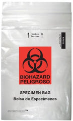 Minigrip Specimen Transport Bag with Document Pouch Speci-Zip® 6 X 9 Inch Polyethylene Zip Closure Biohazard Symbol NonSterile