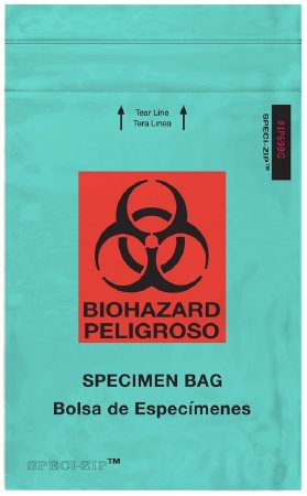Minigrip Specimen Transport Bag with Document Pouch Speci-Zip® 6 X 9 Inch Polyethylene Zip Closure Biohazard Symbol NonSterile