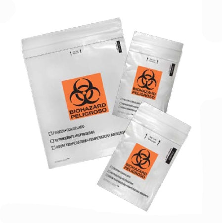 Minigrip Specimen Transport Bag with Document Pouch Speci-Zip® 6 X 9 Inch Polyethylene Zip Closure Biohazard Symbol / Storage Instructions NonSterile
