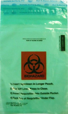 Minigrip Specimen Transport Bag with Document Pouch Speci-Gard® 6 X 10 Inch Polyethylene Adhesive Closure Biohazard Symbol / Storage Instructions / Instructions for Use NonSterile