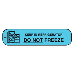 Apothecary Products Pre-Printed Label Apothecary Products® Instructional Label Blue Paper Keep In Refrigerator DO NOT FREEZE Black Temperature Control 3/8 X 1-9/16 Inch - M-762604-2781 - Box of 1