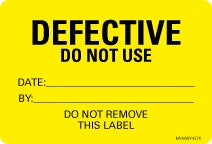 Precision Dynamics Pre-Printed Label MedVision® Communication Fill In Yellow DEFECTIVE DO NOT USE Date:______________ By:_________________ DO NOT REMOVE THIS LABEL Black Quality Control Label 2 X 2-15/16 Inch - M-762613-4623 - Roll of 1