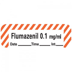 Precision Dynamics Drug Label PDC® Anesthesia Label Flumazenil 0.1 mg/mL Date_Time_Int Red / White 1/2 X 1-1/2 Inch - M-762660-1395 - Roll of 1