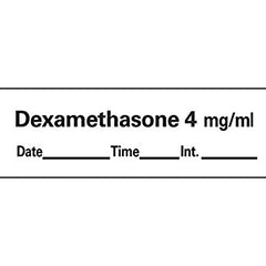 Precision Dynamics Drug Label Anesthesia Label Tape Dexamethason4 mg/mL Date_Time_Int White 1/2 X 1-1/2 Inch - M-762669-4366 - Roll of 1