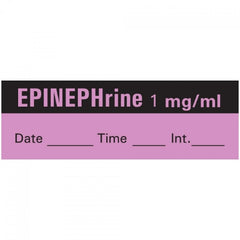 Precision Dynamics Drug Label PDC® Anesthesia Label EPINEPHrine 1mg/mL date_time_int_ Violet 1/2 X 1-1/2 Inch - M-762670-3964 - Roll of 1