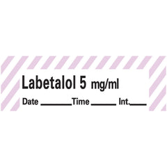 Precision Dynamics Drug Label Anesthesia Label Tape Labetalol 5mg/mL Violet / White 1/2 X 1-1/2 Inch - M-762674-3657 - Roll of 1
