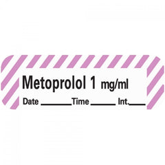 Precision Dynamics Drug Label Anesthesia Label Tape Metoclopramide 1 mg/mL Date_Time_Int Violet / White 1/2 X 1-1/2 Inch - M-762675-1925 - Roll of 1