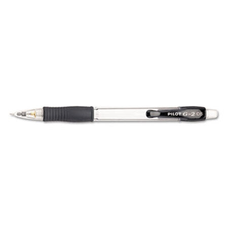 Pilot® G2 Mechanical Pencil, 0.5 mm, HB (#2.5), Black Lead, Clear/Black Accents Barrel, Dozen