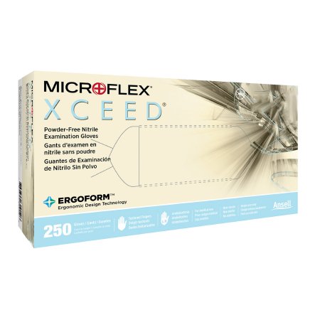 Microflex Medical Exam Glove XCEED™ X-Small NonSterile Nitrile Standard Cuff Length Textured Fingertips Blue Not Chemo Approved - M-763375-2941 - Box of 250