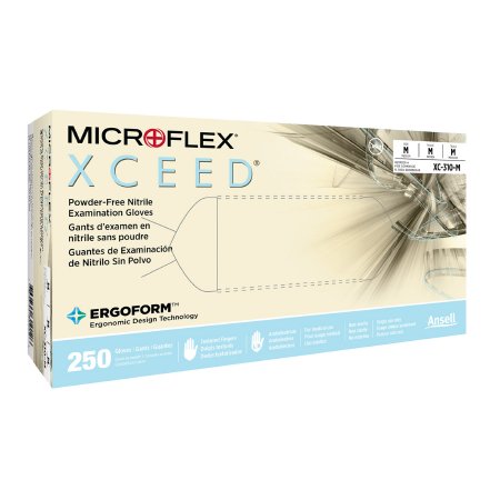 Microflex Medical Exam Glove XCEED™ Medium NonSterile Nitrile Standard Cuff Length Textured Fingertips Blue Not Chemo Approved - M-763377-1667 - Case of 2500