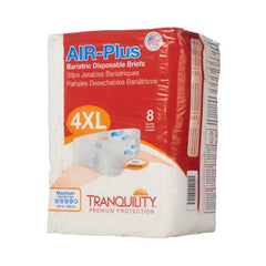 Principle Business Enterprises Unisex Adult Incontinence Brief Tranquility® AIR-Plus™ Bariatric 4X-Large Disposable Heavy Absorbency - M-763435-2756 - Bag of 8