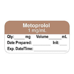 Precision Dynamics Drug Label PDC® Anesthesia Label Metoprolol 1 mg/mL Date_Time_Int_ Violet / White 1/2 X 1-1/2 Inch - M-763838-1774 - Roll of 1