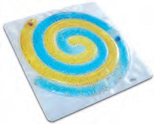 Skil-Care Sensory Gel Pad Blue and Yellow, Spiral Design, 15 X 15 Inch, Gel