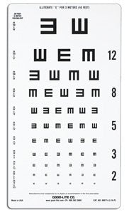 Good-Lite Eye Chart Good-Lite® 10 Foot Measurement Acuity Test
