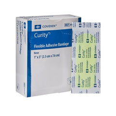 Cardinal Adhesive Strip Curity™ 1 X 3 Inch Fabric Rectangle Neon Sterile