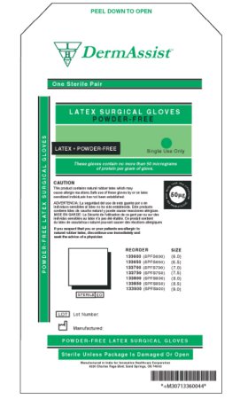 Innovative Healthcare Corporation Surgical Glove DermAssist® Size 6.5 Sterile Pair Latex Extended Cuff Length Bisque Ivory Not Chemo Approved - M-764702-3887 - Case of 200