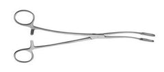 V. Mueller Uterine Forceps V. Mueller® Fletcher-Van Doren 9-1/2 Inch Length Surgical Grade Stainless Steel NonSterile Ratchet Lock Finger Ring Handle Double Curved Narrow Serrated Fenestrated Oval Jaws - M-764833-1344 - Each