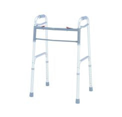 Merits Health Products Dual Release Folding Walker Adjustable Height Deluxe Aluminum Frame 300 lbs. Weight Capacity 26 to 33 Inch Height
