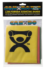Fabrication Enterprises Exercise Resistance Band Set CanDo® Low Powder PEP™ Pack Yellow / Red / Green 5 Inch X 4 Foot Easy Resistance