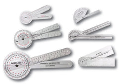 Fabrication Enterprises Goniometer Baseline® Transparent Plastic 0.3 X 5 X 12.5 Inch 12, 8, 6 Inch Arms, 360 & 180° Head Reads 1° Increments Inches and Centimeters