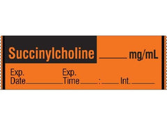 Shamrock Scientific Drug Label Shamrock Anesthesia Label Succinylcholine_mg/mL Prep Date_Exp_Initial_Exp Time_ Fluorescent Red 1/2 X 1 Inch - M-766223-1263 - Roll of 1