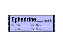 Shamrock Scientific Drug Label Shamrock Anesthesia Label EPHEDRINE _____ mg / mL / Prep Date _____ Exp. Date _____ / Initial _____ Exp. Time _____ Purple 1/2 X 1 Inch - M-766229-3133 - Roll of 1