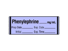 Shamrock Scientific Drug Label Shamrock Anesthesia Label Phenylephrine_mg/mL Prep Date_Exp Date_Initial_Exp Date Violet 1/2 X 1 Inch - M-766231-1818 - Roll of 1