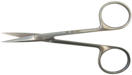 Iris Scissors BR Surgical Knapp 4 Inch Length Surgical Grade Stainless Steel NonSterile Finger Ring Handle Straight Sharp Tip / Sharp Tip