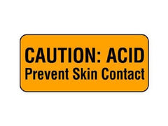 Shamrock Scientific Pre-Printed Label Shamrock Warning Label Orange Caution: Acid prevent skin contact Black Biohazard 1 X 2-1/4 Inch - M-767796-3165 - Roll of 1