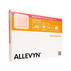 Smith & Nephew Thin Silicone Foam Dressing Allevyn Gentle Border Lite 4 X 4 Inch Square Silicone Gel Adhesive with Border Sterile