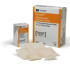 Cardinal Antimicrobial Foam Dressing Kendall™ AMD 7-1/2 X 7-1/2 Inch Square Adhesive with Border Sterile