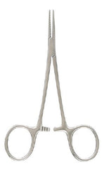 Miltex Hemostatic Forceps Miltex® Halsted 5 Inch Length Floor Grade Stainless Steel Sterile Ratchet Lock Finger Ring Handle Straight Serrated Tips - M-768233-4020 - Box of 50