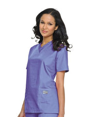 Landau Uniforms Scrub Shirt Small Ceil Blue 3 Pockets Short Set-In Sleeve Female