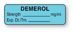 United Ad Label Drug Label UAL™ Anesthesia Label Demerol Strength_% Exp Dt Tm_ Blue 1/2 X 1-1/2 Inch - M-768482-2414 - Roll of 1