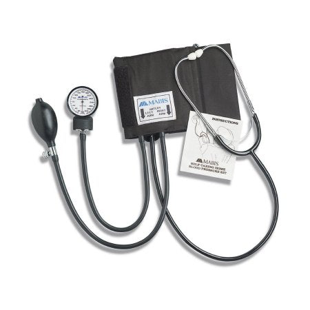 Mabis Healthcare Aneroid Sphygmomanometer Combo Kit At Home Blood Pressue Kit Adult Size Nylon Cuff