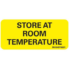 Precision Dynamics Pre-Printed Label MedVision® Auxiliary Label Yellow Paper STORE AT ROOM TEMPERATURE Black Safety and Instructional 1 X 2-1/4 Inch - M-768998-3100 - Roll of 1