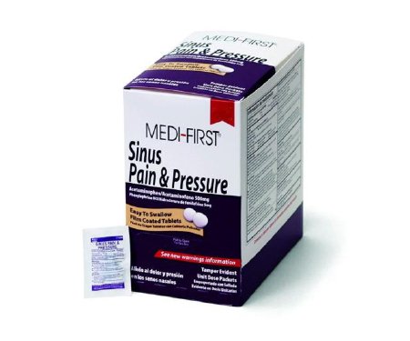 Medique Products Sinus Relief Medi-First® 500 mg - 5 mg Strength Tablet 250 per Box