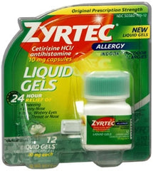 J & J Sales Allergy Relief Zyrtec® 10 mg Strength Liqui-Gel 12 per Bottle