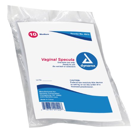 Dynarex Vaginal Speculum dynarex® Graves NonSterile Office Grade Polystyrene Medium Double Blade Duckbill Disposable Without Light Source Capability - M-770132-4426 - Case of 100