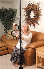 Alimed Security Pole with Curved Grab Bar AliMed® Black Steel