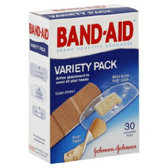 Johnson & Johnson Consumer Adhesive Strip Band-Aid® Variety Pack Assorted Sizes Fabric / Plastic Assorted Shapes Clear / Tan Sterile