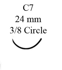 Suture with Needle LOOK® Absorbable Uncoated Undyed Suture Plain Gut Size 2 - 0 27 Inch Suture 1-Needle 24 mm Length 3/8 Circle Reverse Cutting Needle