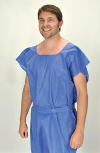 Tidi Products Patient Exam Gown Large Dark Blue Disposable