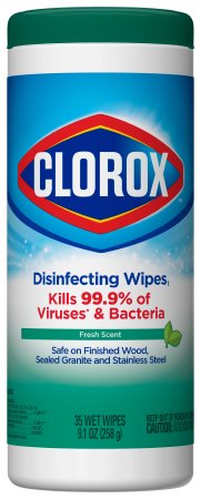 The Clorox Company Clorox® Surface Disinfectant Premoistened Wipe 35 Count Canister Disposable Fresh Scent NonSterile - M-771927-1385 - Case of 12