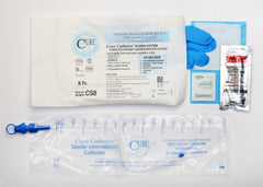 Cure Medical Intermittent Catheter Kit Cure Catheter™ Closed System / Straight Tip 8 Fr. Without Balloon