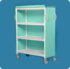 IPU Linen Cart with Cover 3 Shelves PVC 5 Inch Heavy Duty Casters, 2 Locking - M-772043-4814 - Each