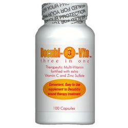 QCE Multivitamin Supplement Decubivite® Three In One Vitamin / Minerals 500 mg Strength Capsule 100 per Bottle