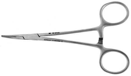 BR Surgical Hemostatic Forceps BR Surgical Providence Hospital 5-1/2 Inch Length Surgical Grade Stainless Steel NonSterile Ratchet Lock Finger Ring Handle Curved - M-773424-4582 - Each